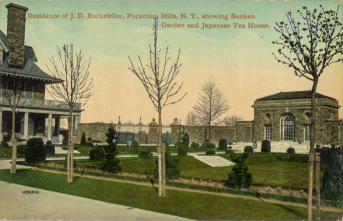 Sunken Garden and Japanese Tea House, residence of J.D. Rockefeller.