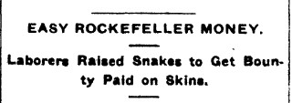 A newspaper clipping about the war on snakes.