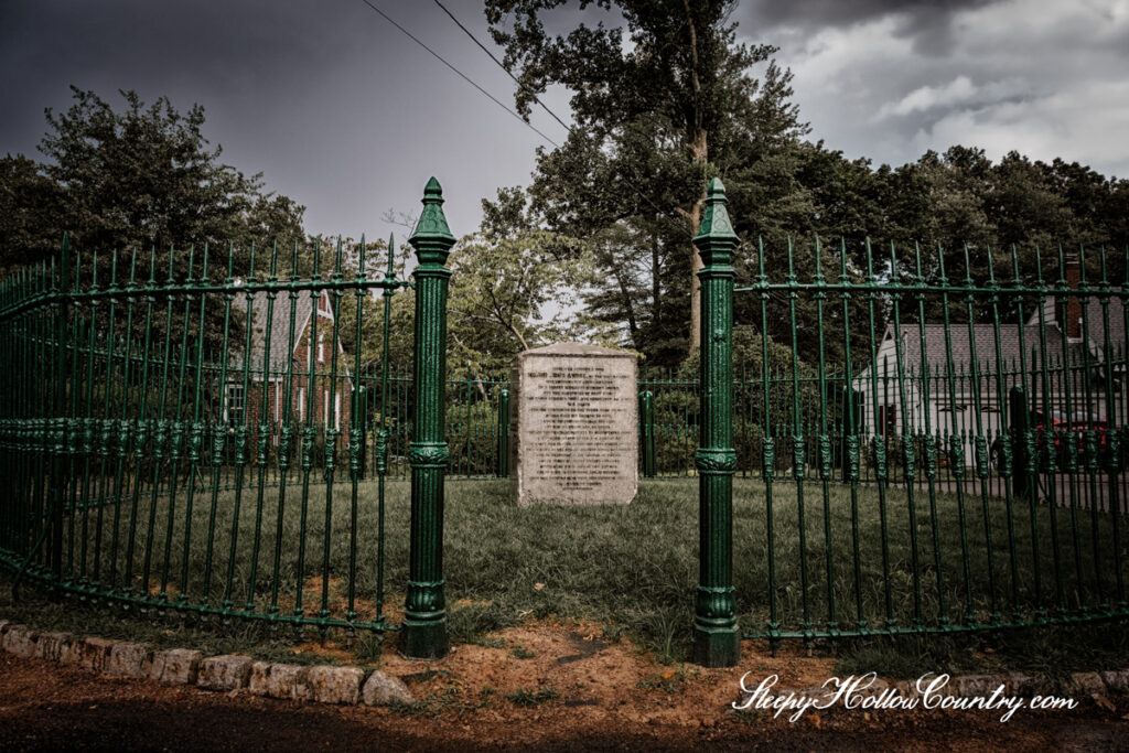 The Major John André Monument in Tappan, NY is where British spy André was hanged and first buried.