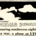 Image of a newspaper headline reporting a UFO over Sleepy Hollow, New York.