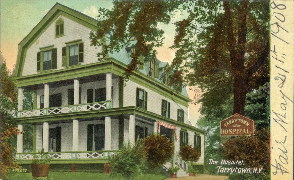 Edward Farrington postcard numbered 402,637 The Hospital, Tarrytown, N.Y.