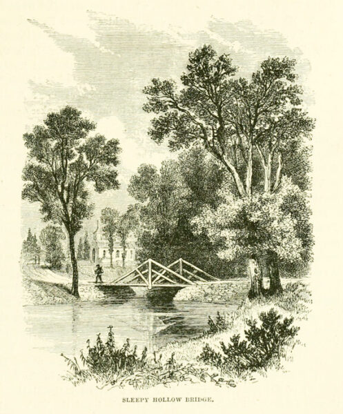 Sleepy Hollow Bridge as it appeared in Benson J. Lossing's 1866 book "The Hudson, From The Wilderness to the Sea".