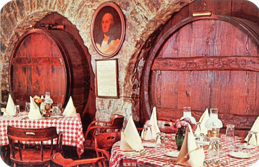 The Barrel Room at Emily Shaw's Inn as it appeared with faux colonial decor.