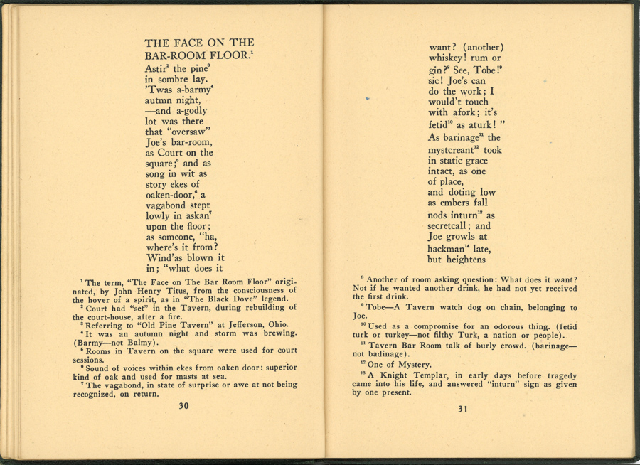 Scan of John Henry Titus's self published edition of The Face on the Barroom Floor.
